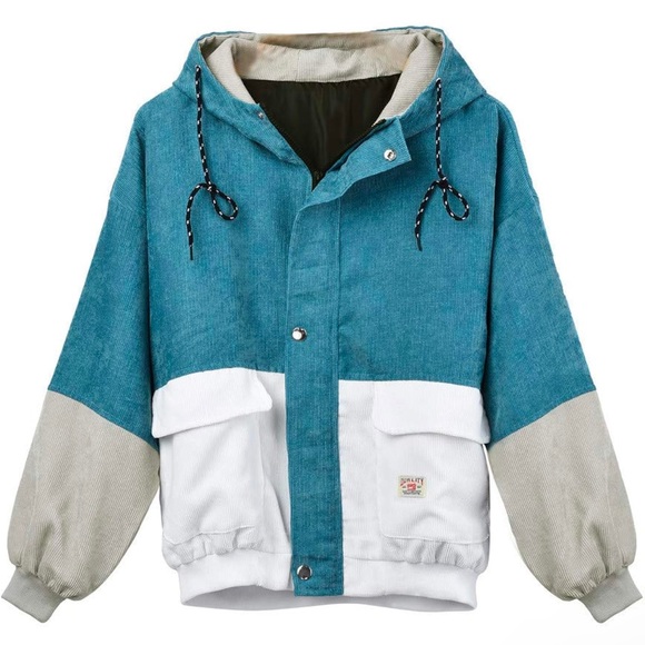 Corduroy Jacket Color Block - Picture 1 of 5